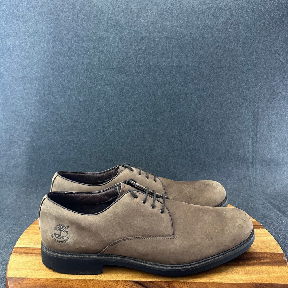 Timberland Stormbucks Men's Size 14 Brown Leather Waterproof Oxford Shoes 5550R